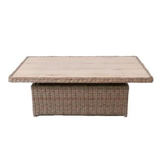 Buenos Aires 4 Piece Outdoor Recliner Sofa Set with Ceramic Glass Coffee Table - Marina/Taupe