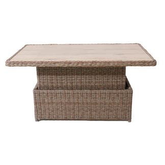 Buenos Aires 4 Piece Outdoor Recliner Sofa Set with Ceramic Glass Coffee Table - Marina/Taupe