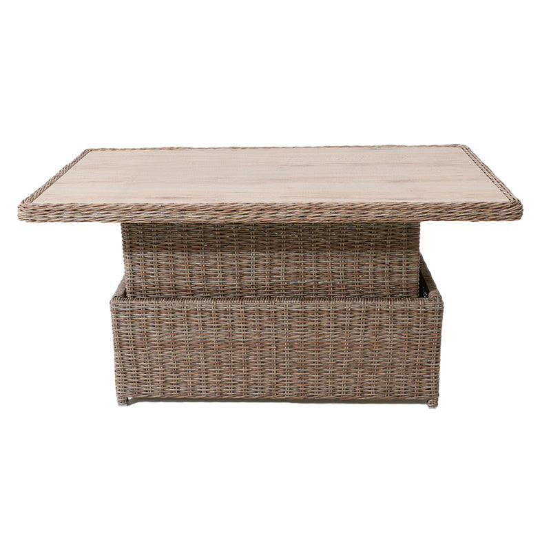 Buenos Aires 4 Piece Outdoor Recliner Sofa Set with Ceramic Glass Coffee Table - Marina/Taupe