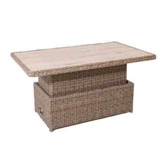 Buenos Aires 4 Piece Outdoor Recliner Sofa Set with Ceramic Glass Coffee Table - Marina/Taupe