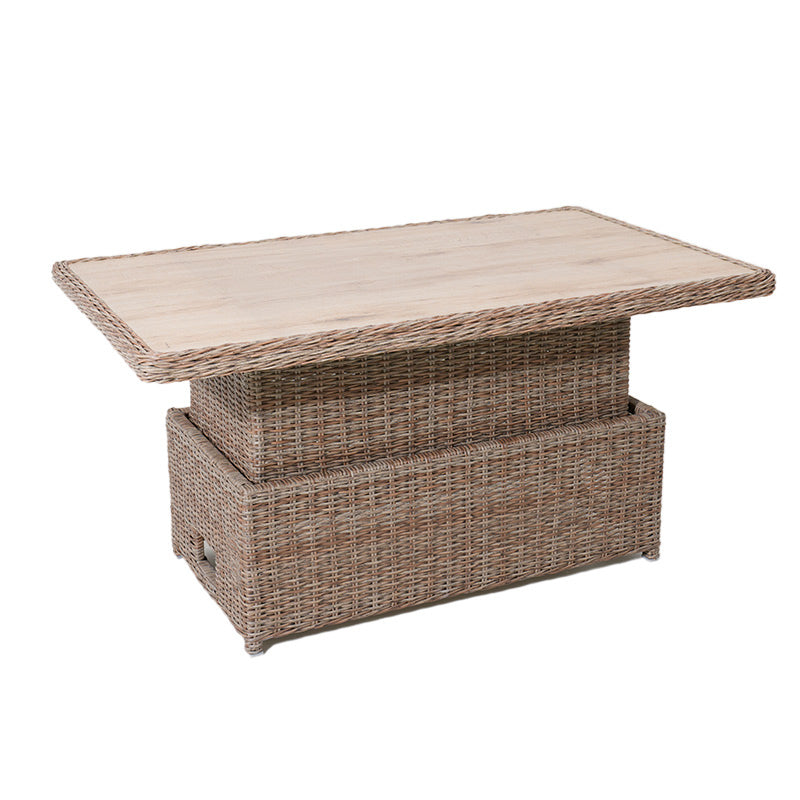 Buenos Aires 4 Piece Outdoor Recliner Sofa Set with Ceramic Glass Coffee Table - Marina/Taupe