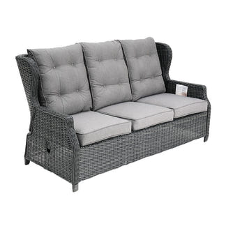 Buenos Aires 4 Piece Outdoor Recliner Sofa Set with Lift Ceramic Tabletop - Castle Grey/Grey