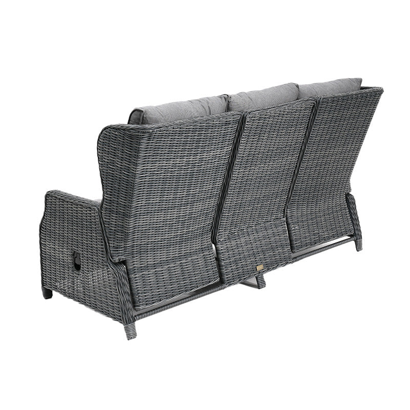 Buenos Aires 4 Piece Outdoor Recliner Sofa Set with Lift Ceramic Tabletop - Castle Grey/Grey