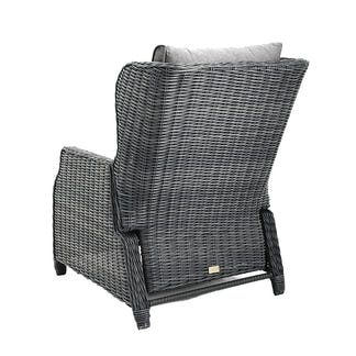 Buenos Aires 4 Piece Outdoor Recliner Sofa Set with Lift Ceramic Tabletop - Castle Grey/Grey