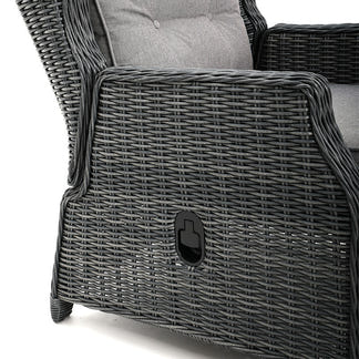 Buenos Aires 4 Piece Outdoor Recliner Sofa Set with Lift Ceramic Tabletop - Castle Grey/Grey