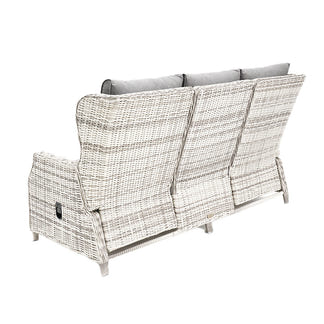 Buenos Aires 4 Piece Outdoor Recliner Sofa Set with Lift Ceramic Tabletop - Zen White/Grey