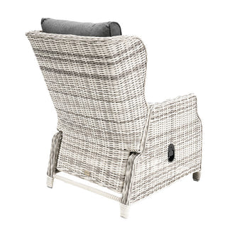 Buenos Aires 4 Piece Outdoor Recliner Sofa Set with Lift Ceramic Tabletop - Zen White/Grey