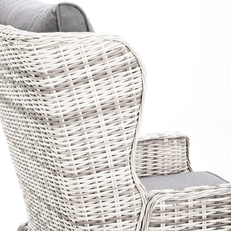 Buenos Aires 4 Piece Outdoor Recliner Sofa Set with Lift Ceramic Tabletop - Zen White/Grey