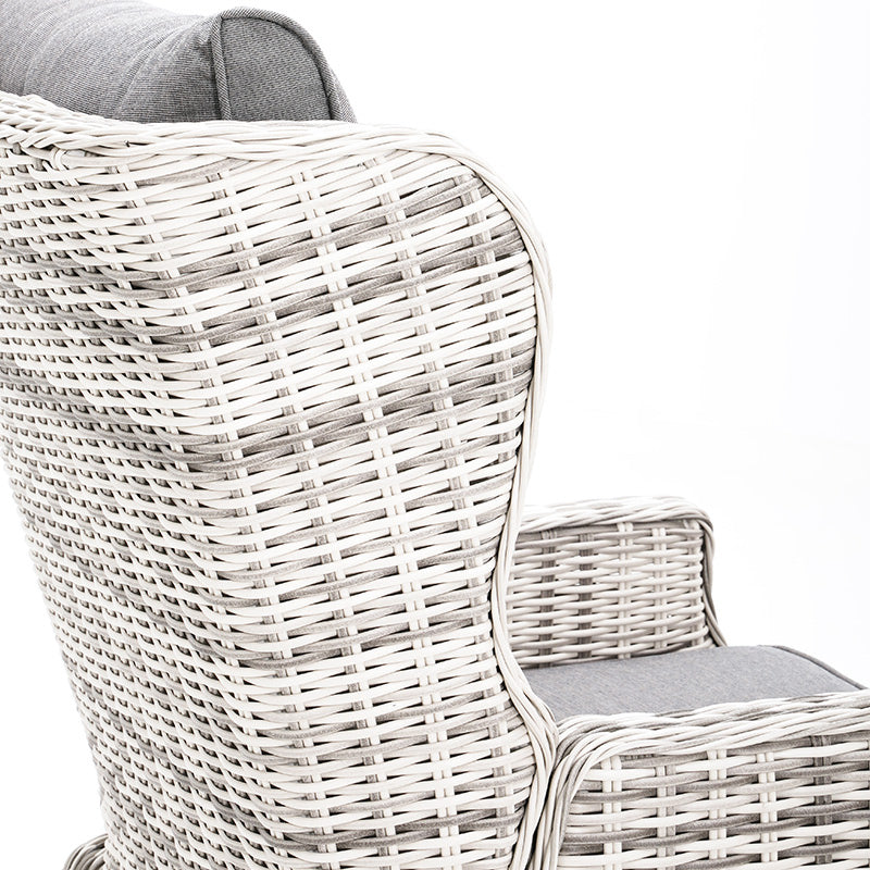 Buenos Aires 4 Piece Outdoor Recliner Sofa Set with Lift Ceramic Tabletop - Zen White/Grey
