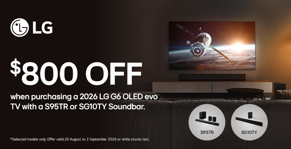 Bundle & Save $800 when purchasing a 2026 LG G6 OLED evo TV with select Soundbar