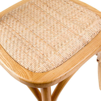 Café Cross Back Dining Chair - Oak/Rattan
