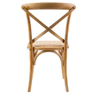Café Cross Back Dining Chair - Oak/Rattan