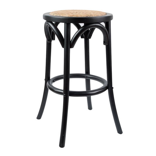 Café Kitchen Bar Stool - Black/Rattan