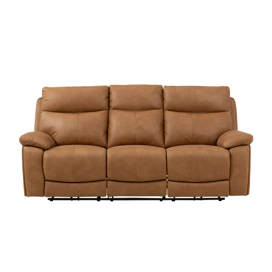 California 3 Seater Electric Fabric Recliner Sofa - Tan