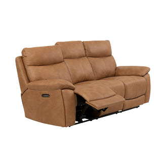 California 3 Seater Electric Fabric Recliner Sofa - Tan