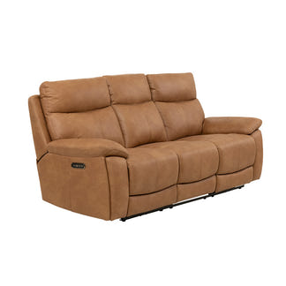 California 3 Seater Electric Fabric Recliner Sofa - Tan