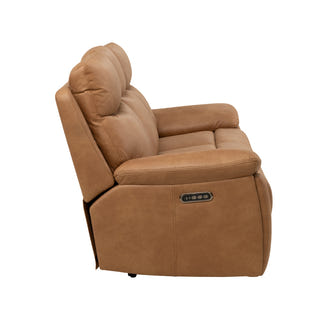 California 3 Seater Electric Fabric Recliner Sofa - Tan