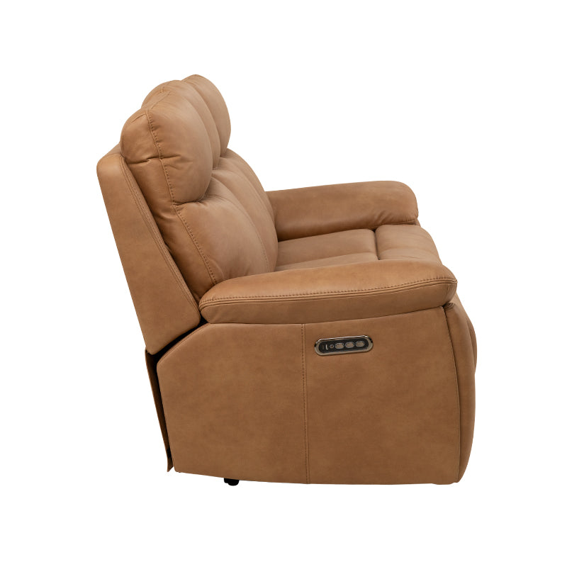 California 3 Seater Electric Fabric Recliner Sofa - Tan