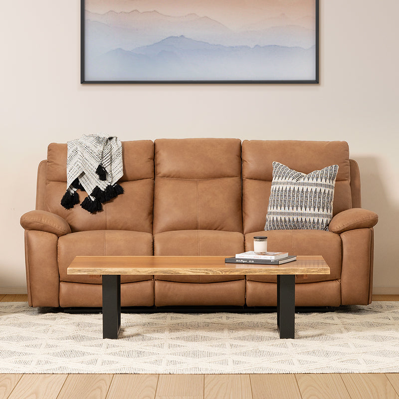 California 3 Seater Electric Fabric Recliner Sofa - Tan