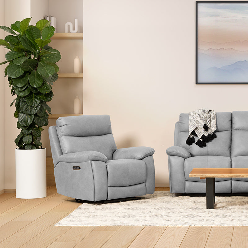 California Electric Recliner Fabric Armchair - Ghost