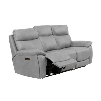 California 3 Seater Electric Fabric Recliner Sofa - Ghost