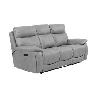 California 3 Seater Electric Fabric Recliner Sofa - Ghost