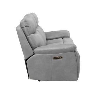 California 3 Seater Electric Fabric Recliner Sofa - Ghost