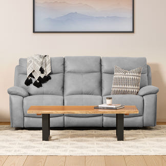 California 3 Seater Electric Fabric Recliner Sofa - Ghost