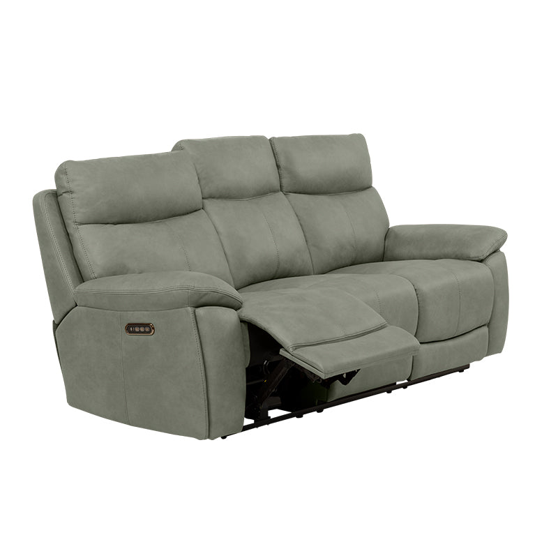 California 3 Seater Electric Fabric Recliner Sofa - Olive