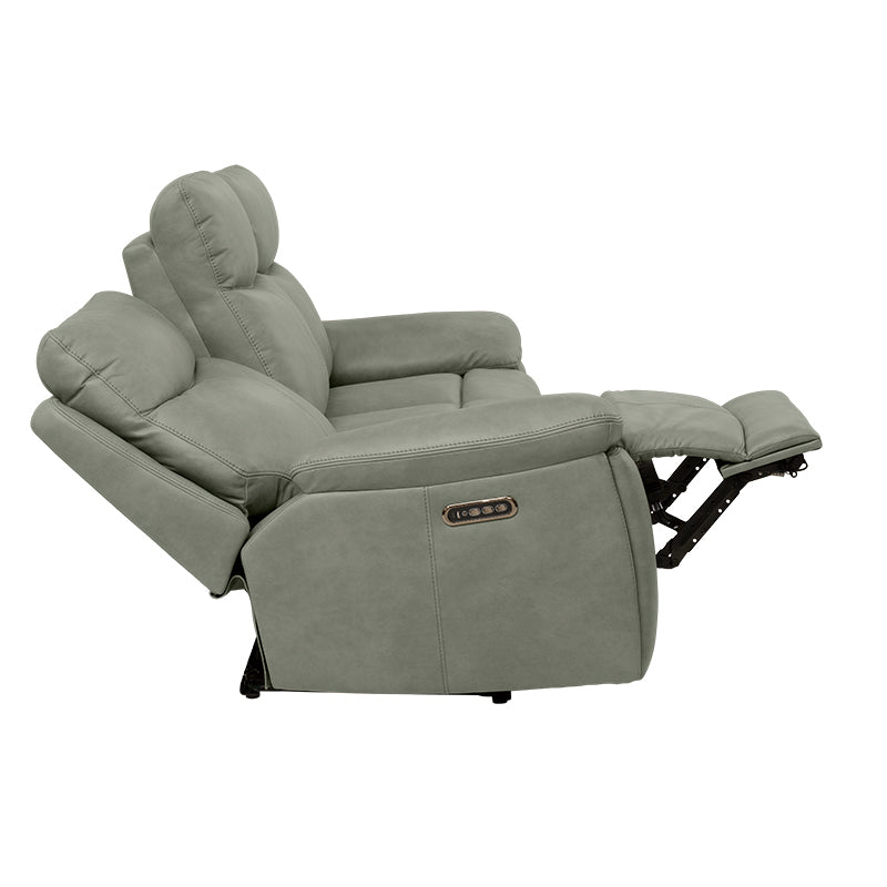 California 3 Seater Electric Fabric Recliner Sofa - Olive