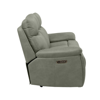 California 3 Seater Electric Fabric Recliner Sofa - Olive