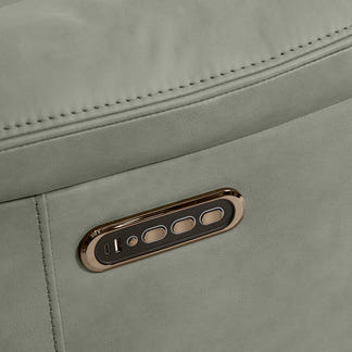 California 3 Seater Electric Fabric Recliner Sofa - Olive