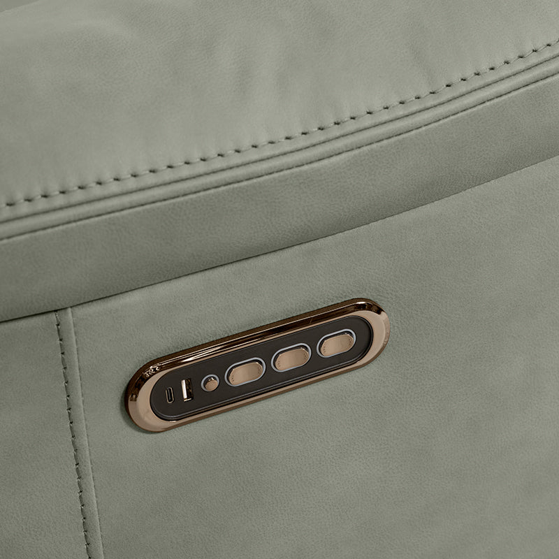 California 3 Seater Electric Fabric Recliner Sofa - Olive