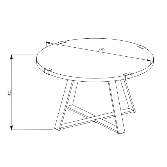 Capri Coffee Table - Dark Oak/Black