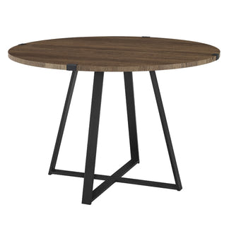 Capri 115cm Round Dining Table - Dark Oak/Black