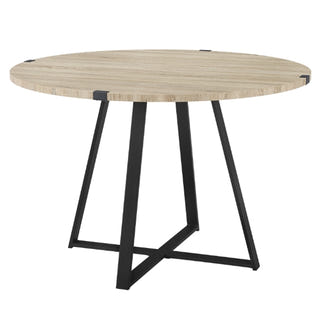 Capri 115cm Round Dining Table - Oak/Black