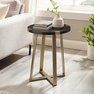 Capri Lamp Table - Black/Brushed Gold