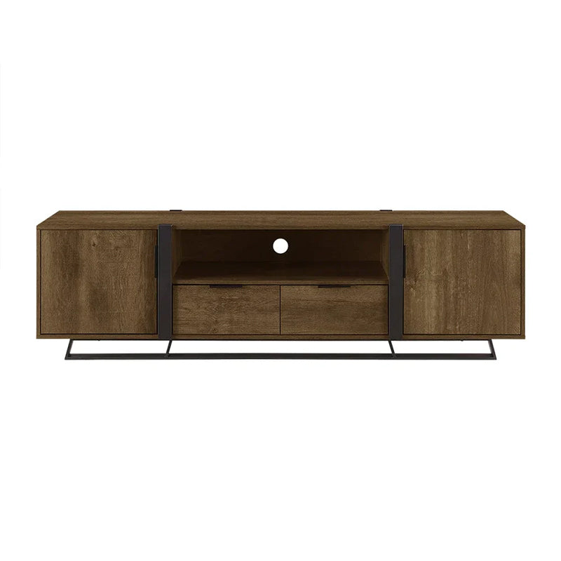 Capri 1800mm Entertainment Unit - Dark Oak/Black