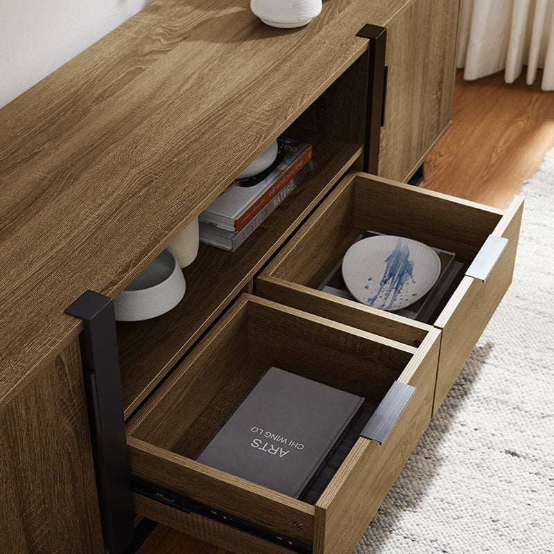 Capri 1800mm Entertainment Unit - Dark Oak/Black