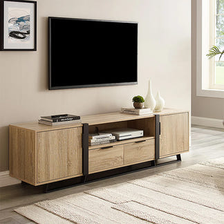 Capri 1800mm Entertainment Unit - Oak/Black