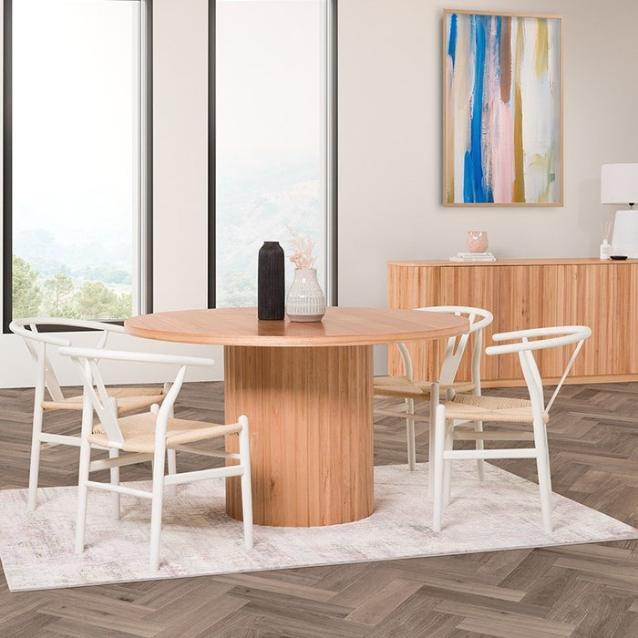 Caesar 135cm Round Dining Table - Messmate/Natural
