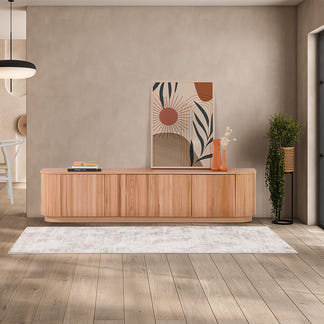 Ceasar 2062mm Timber Entertainment Unit - Messmate/Natural