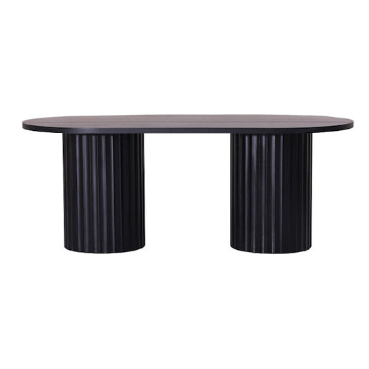 Caesar 210cm Dining Table - Messmate/Black
