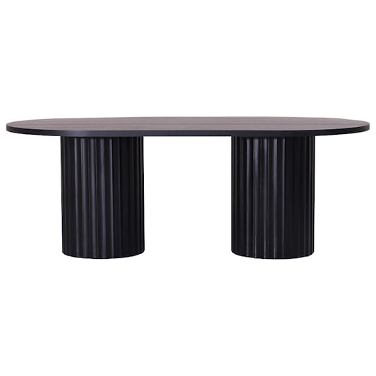 Caesar 240cm Dining Table - Messmate/Black