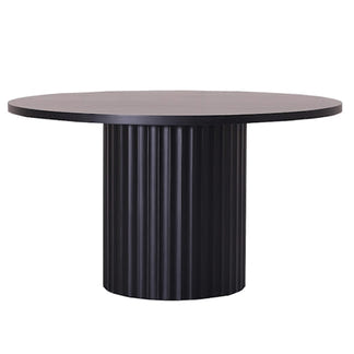 Caesar 135cm Round Dining Table - Messmate/Black