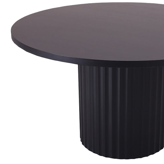 Caesar 135cm Round Dining Table - Messmate/Black