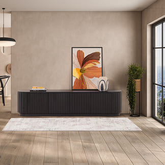 Caesar 2062mm Timber Entertainment Unit - Messmate/Black