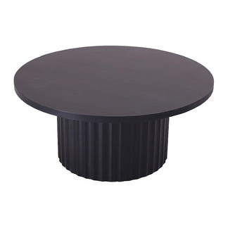 Caesar Round Timber Coffee Table - Messmate/Black