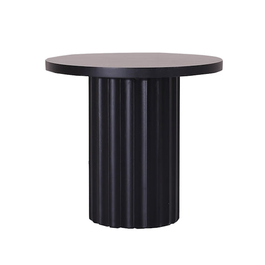 Caesar Round Lamp Table - Messmate/Black