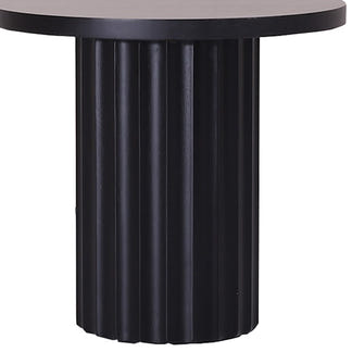 Caesar Round Lamp Table - Messmate/Black